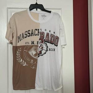 Hollister multi university print short sleeve tshirt size small